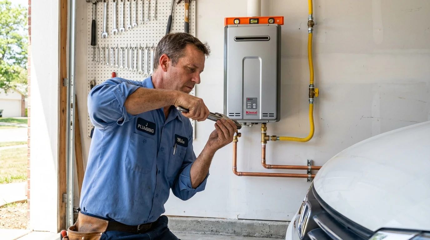Tankless water heater installation by a Johns Plumbing LLC plumber in Brodhead